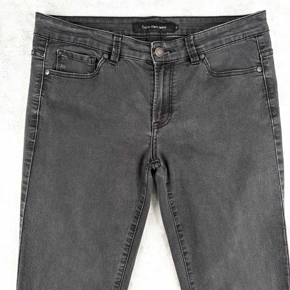 Calvin Klein Jeans Womens Dark Gray Straight Stretch Pants Sz 8x32 (Fits 31x31)